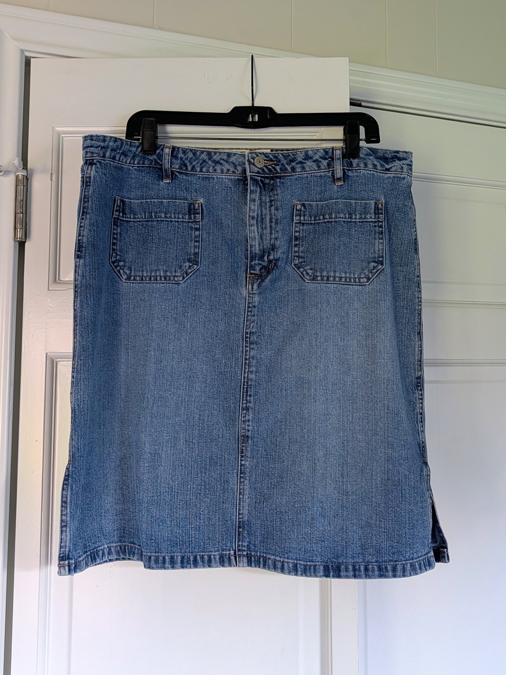 Old Navy Y2K Medium Blue Denim A-Line Skirt SZ 14
